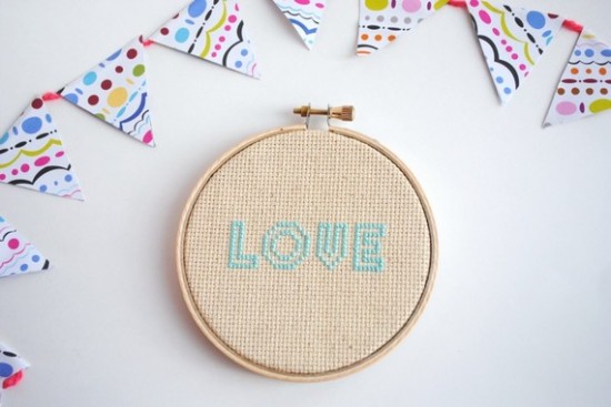 love embroidery hoop